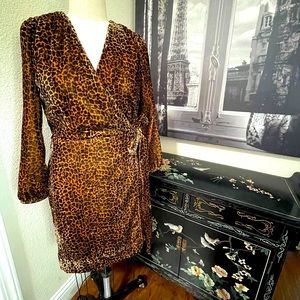 J Crew Leopard print wrap dress